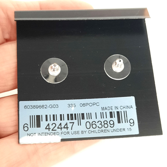 NWT ANNE KLEIN Silver Tone Textured Circle Door Knocker Hoop Post Earrings NEW - Picture 2 of 5